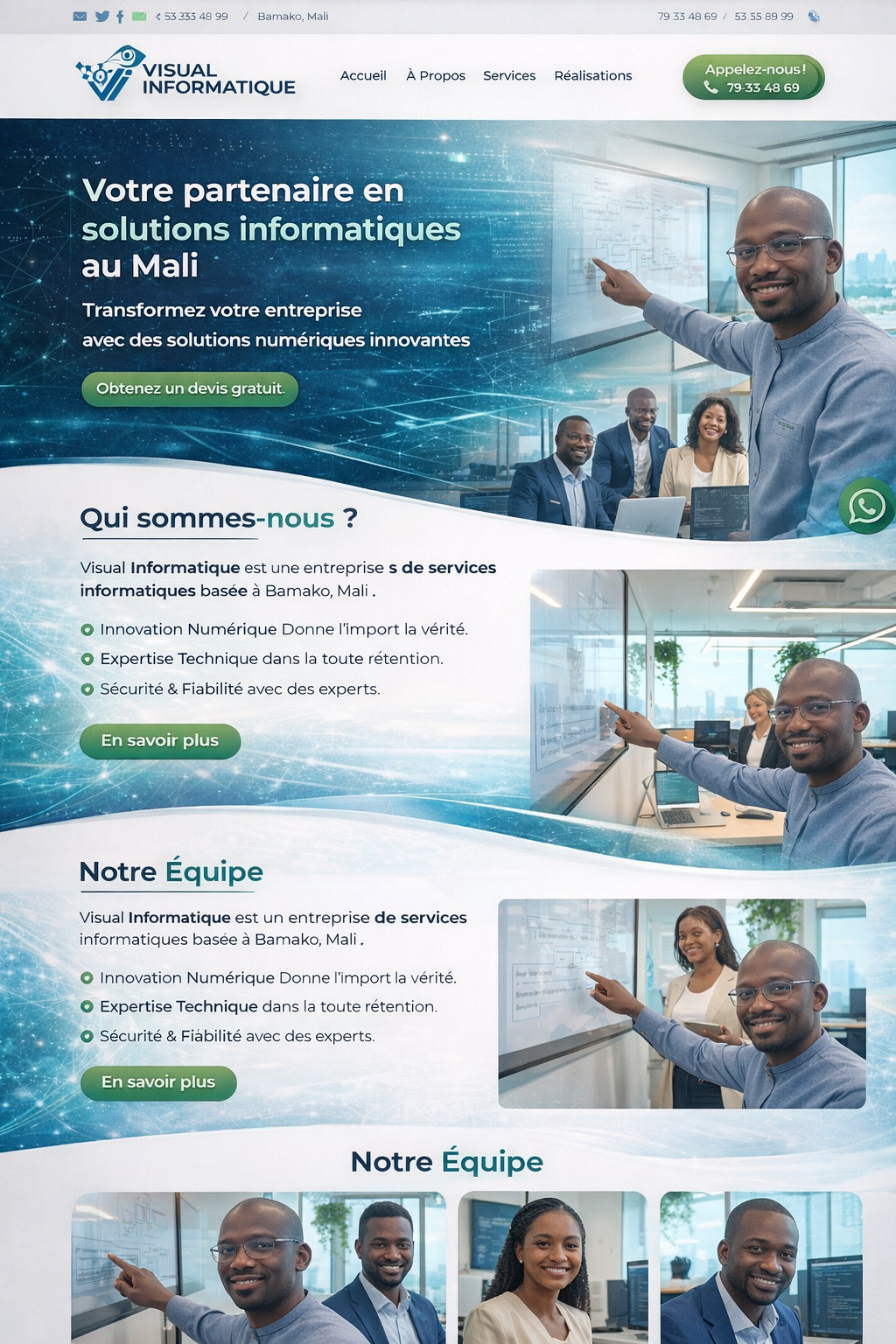 Aperçu du site Visual Informatique